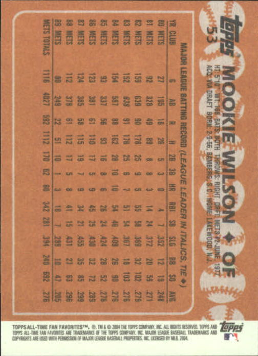 2004 Topps All-Time Fan Favorites Baseball - Picture 92 of 220
