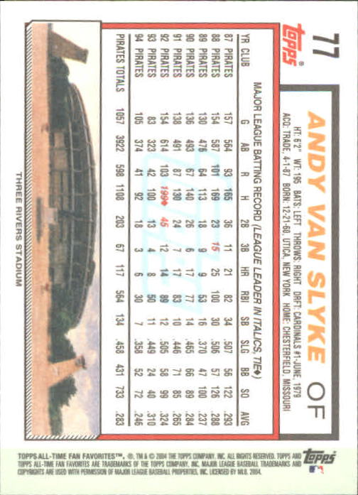 2004 Topps All-Time Fan Favorites Baseball - Picture 130 of 220