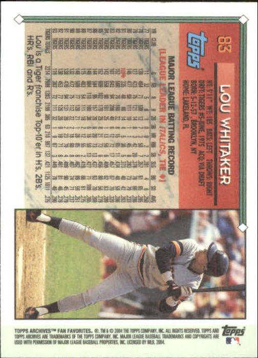 2004 Topps All-Time Fan Favorites Baseball - Picture 138 of 220