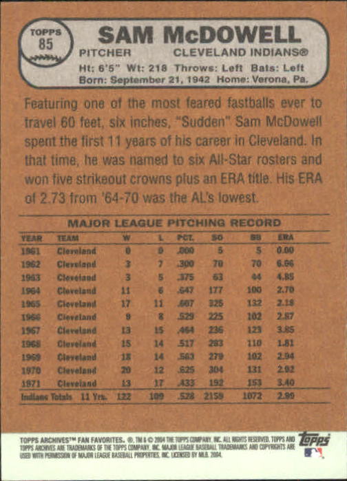 2004 Topps All-Time Fan Favorites Baseball - Picture 142 of 220