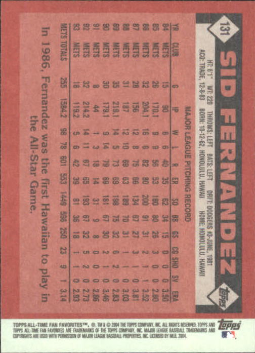 2004 Topps All-Time Fan Favorites Baseball - Picture 198 of 220