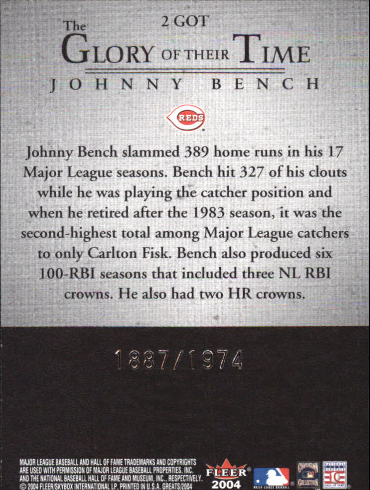 2004 Greats of the Game (Fleer) Baseball "Insert" Cards - Picture 27 of 57