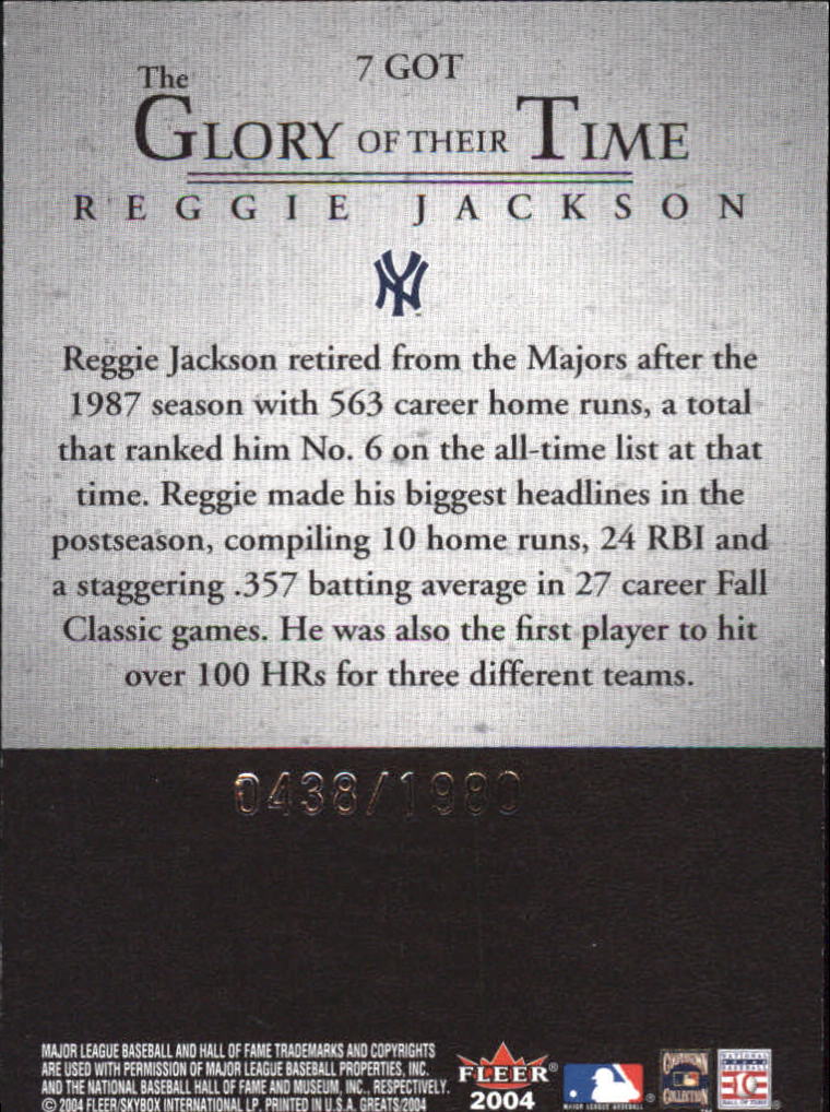 2004 Greats of the Game (Fleer) Baseball "Insert" Cards - Picture 31 of 57