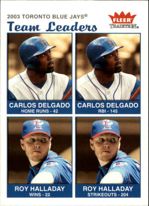 Vernon Wells/ Carlos Delgado/ Roy Halladay 2004 Fleer Toronto