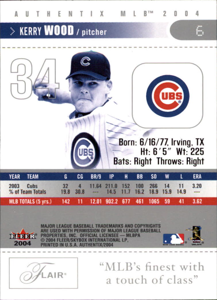 2004 Fleer Authentix Baseball "Main Set" Cards - Picture 13 of 199