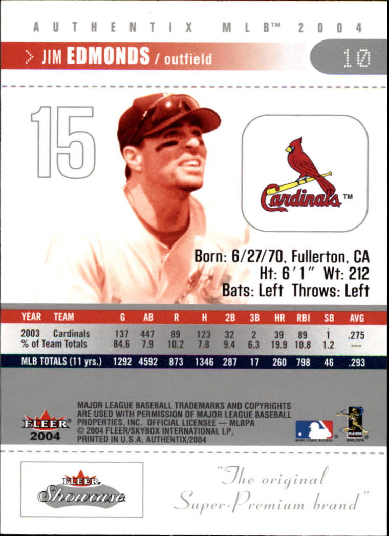 2004 Fleer Authentix Baseball "Main Set" Cards - Picture 21 of 199
