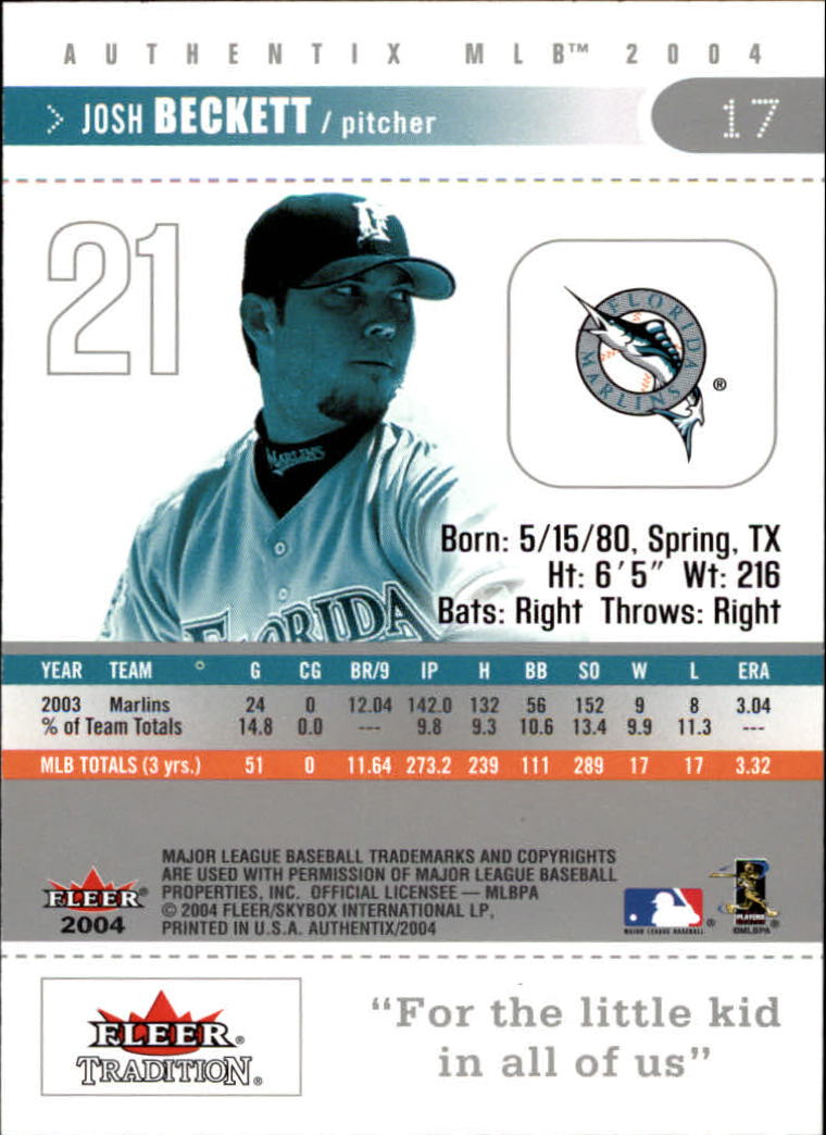 2004 Fleer Authentix Baseball "Main Set" Cards - Picture 35 of 199