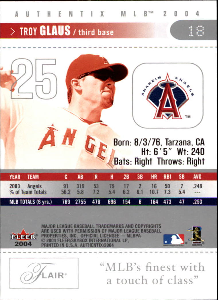 2004 Fleer Authentix Baseball "Main Set" Cards - Picture 37 of 199