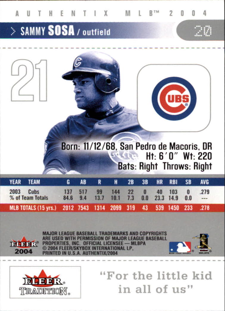 2004 Fleer Authentix Baseball "Main Set" Cards - Picture 41 of 199