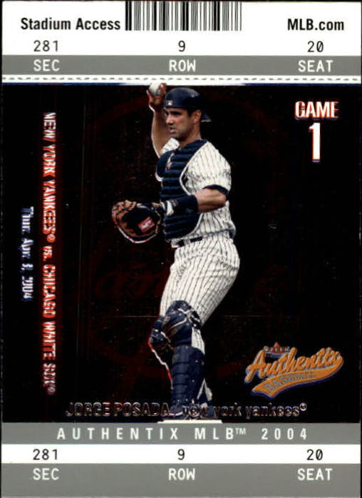 2004 Fleer Authentix Baseball "Main Set" Cards - Picture 56 of 199