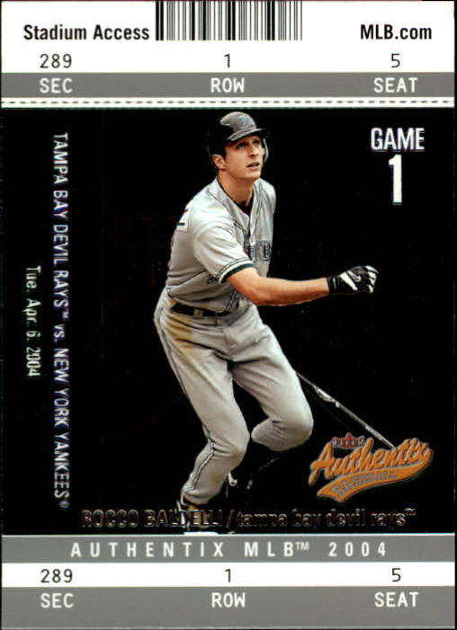 2004 Fleer Authentix Baseball "Main Set" Cards - Picture 58 of 199