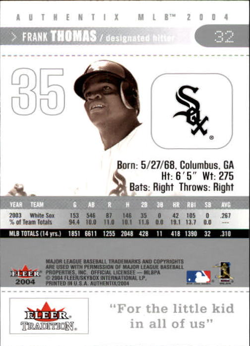 2004 Fleer Authentix Baseball "Main Set" Cards - Picture 63 of 199