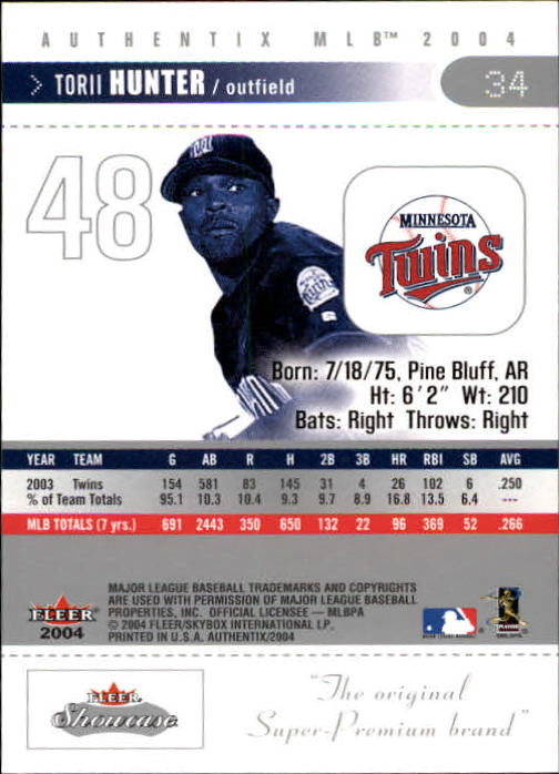 2004 Fleer Authentix Baseball "Main Set" Cards - Picture 67 of 199