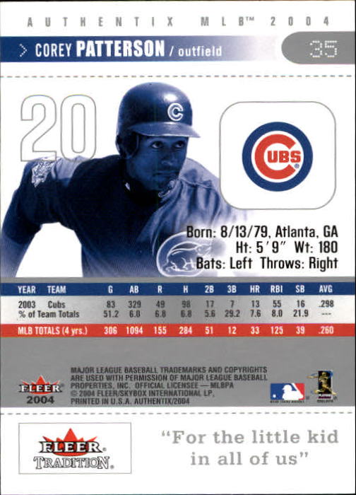 2004 Fleer Authentix Baseball "Main Set" Cards - Picture 69 of 199