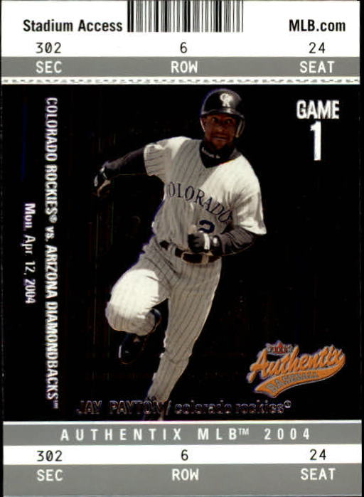 2004 Fleer Authentix Baseball "Main Set" Cards - Picture 84 of 199