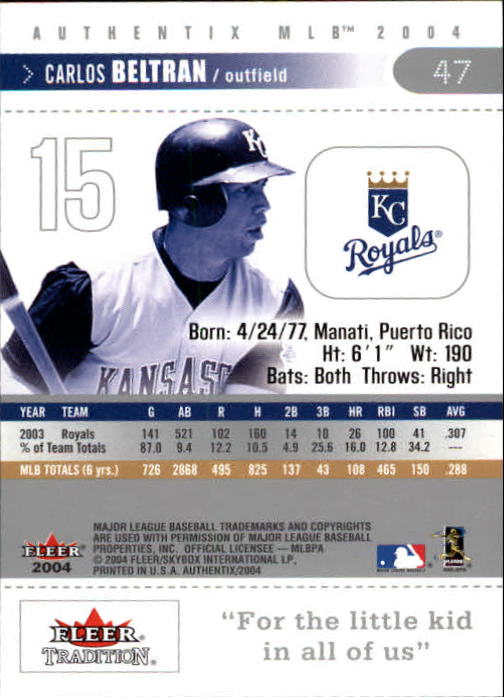 2004 Fleer Authentix Baseball "Main Set" Cards - Picture 93 of 199