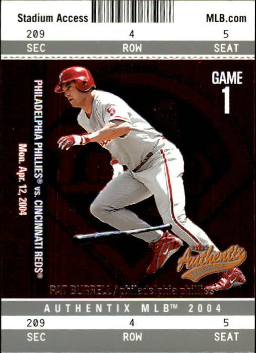 2004 Fleer Authentix Baseball "Main Set" Cards - Picture 98 of 199