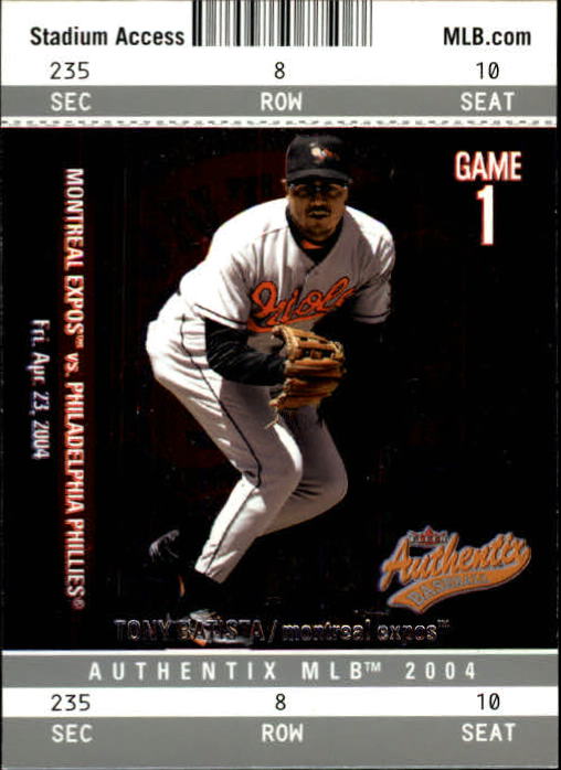 2004 Fleer Authentix Baseball "Main Set" Cards - Picture 102 of 199