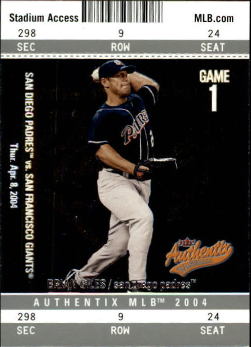 2004 Fleer Authentix Baseball "Main Set" Cards - Picture 104 of 199