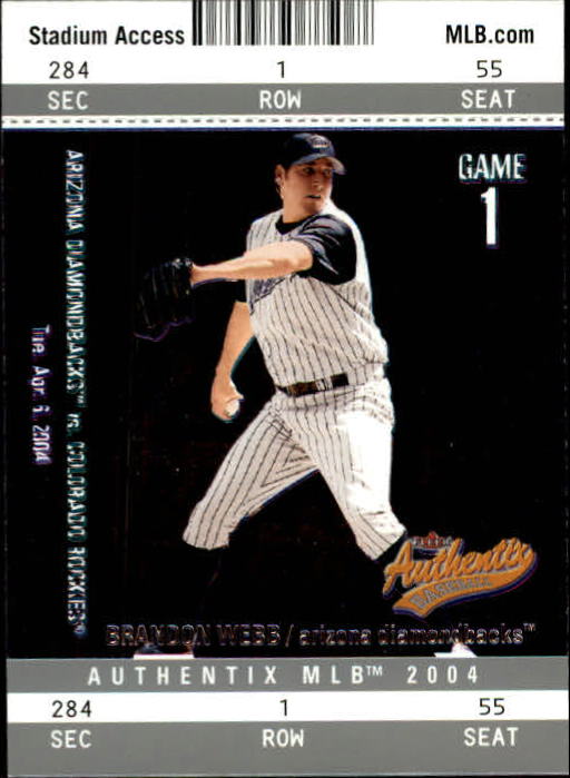 2004 Fleer Authentix Baseball "Main Set" Cards - Picture 108 of 199