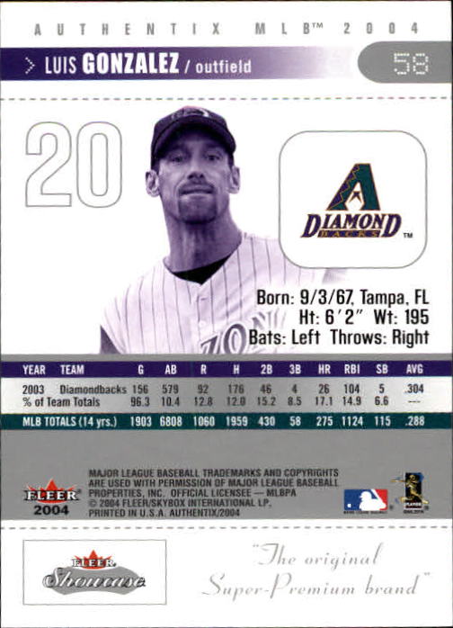 2004 Fleer Authentix Baseball "Main Set" Cards - Picture 115 of 199