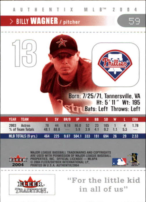 2004 Fleer Authentix Baseball "Main Set" Cards - Picture 117 of 199