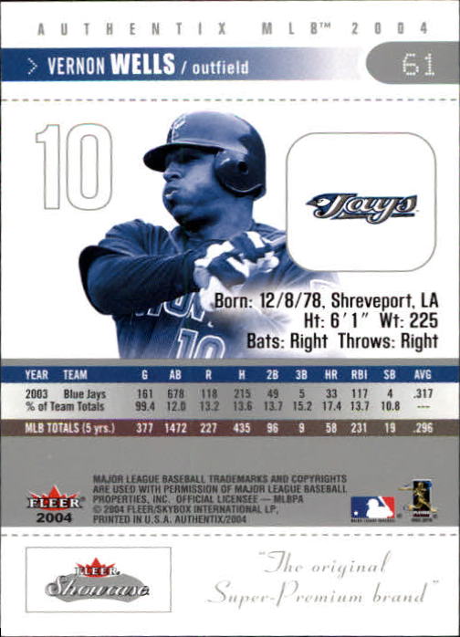 2004 Fleer Authentix Baseball "Main Set" Cards - Picture 121 of 199