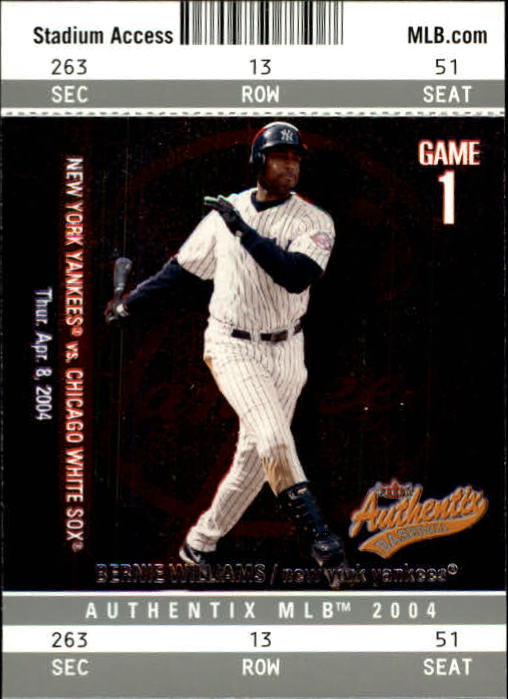 2004 Fleer Authentix Baseball "Main Set" Cards - Picture 122 of 199