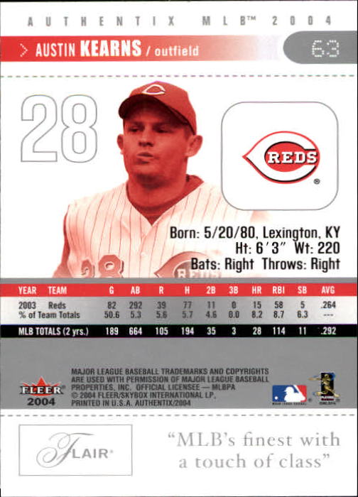 2004 Fleer Authentix Baseball "Main Set" Cards - Picture 125 of 199