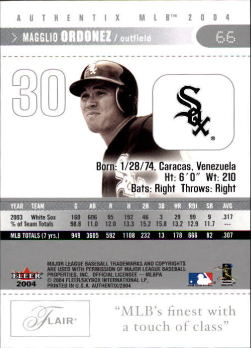 2004 Fleer Authentix Baseball "Main Set" Cards - Picture 131 of 199