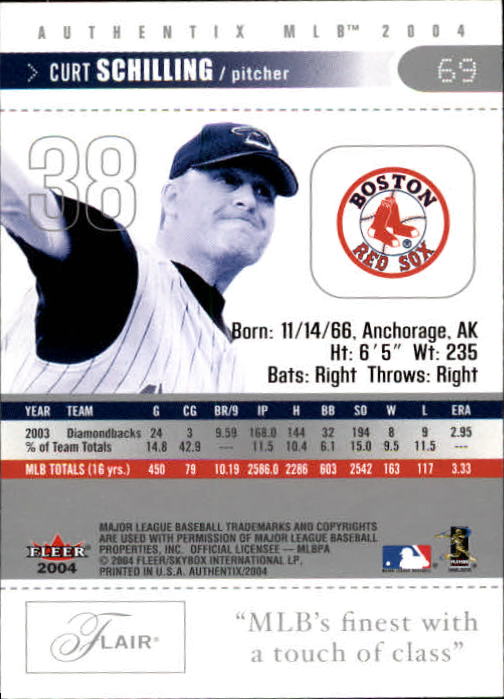 2004 Fleer Authentix Baseball "Main Set" Cards - Picture 137 of 199
