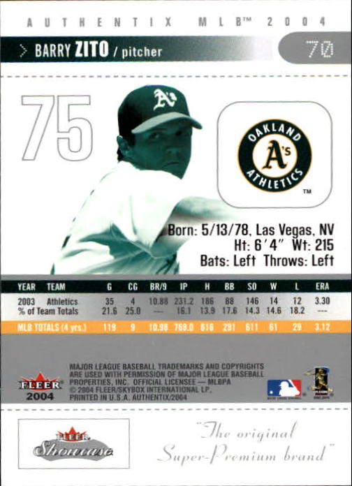 2004 Fleer Authentix Baseball "Main Set" Cards - Picture 139 of 199