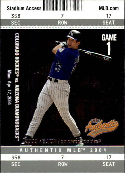 2004 Fleer Authentix Baseball "Main Set" Cards - Picture 140 of 199