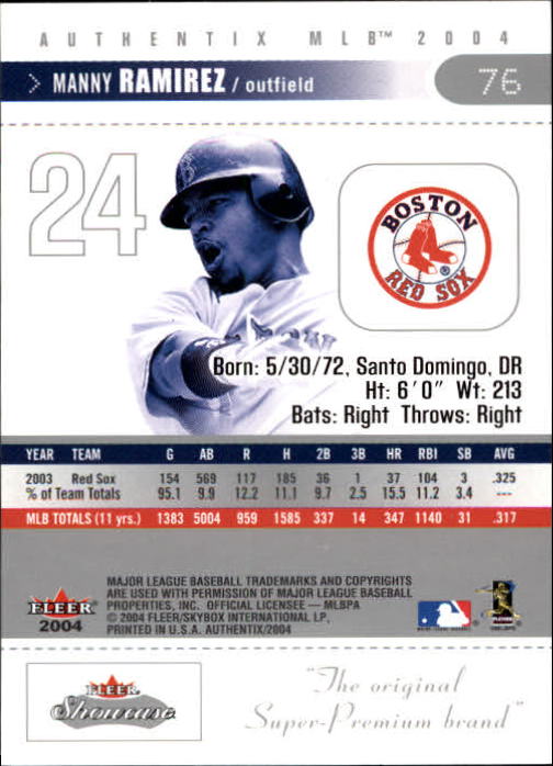 2004 Fleer Authentix Baseball "Main Set" Cards - Picture 151 of 199