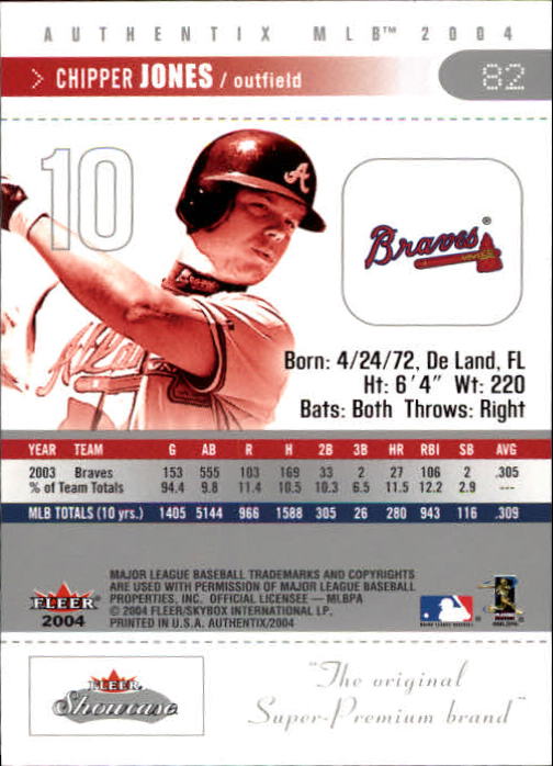 2004 Fleer Authentix Baseball "Main Set" Cards - Picture 163 of 199