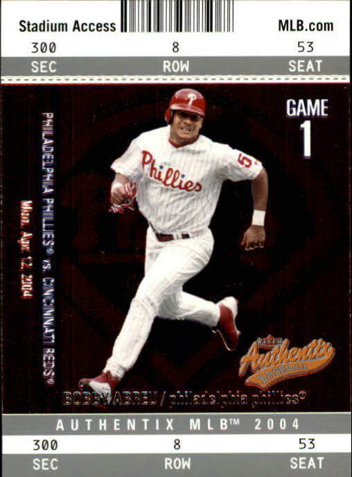 2004 Fleer Authentix Baseball "Main Set" Cards - Picture 164 of 199