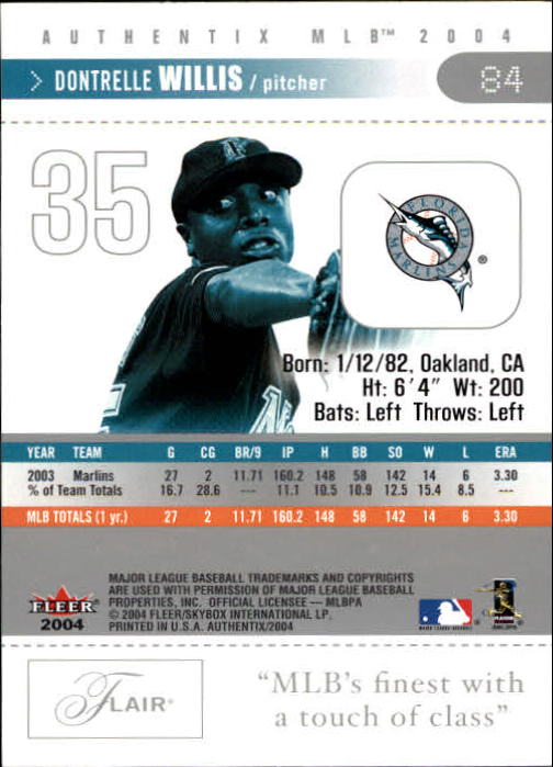 2004 Fleer Authentix Baseball "Main Set" Cards - Picture 167 of 199