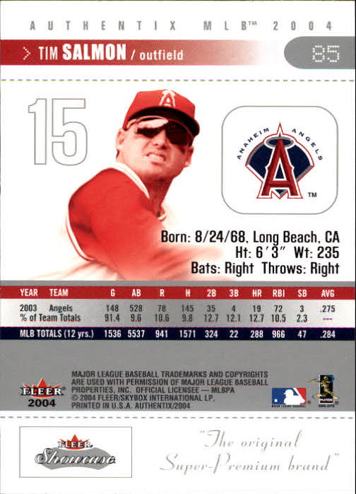 2004 Fleer Authentix Baseball "Main Set" Cards - Picture 169 of 199