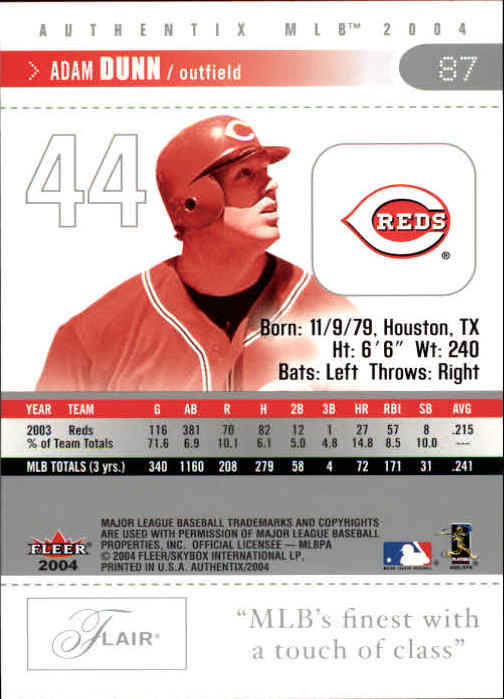 2004 Fleer Authentix Baseball "Main Set" Cards - Picture 173 of 199