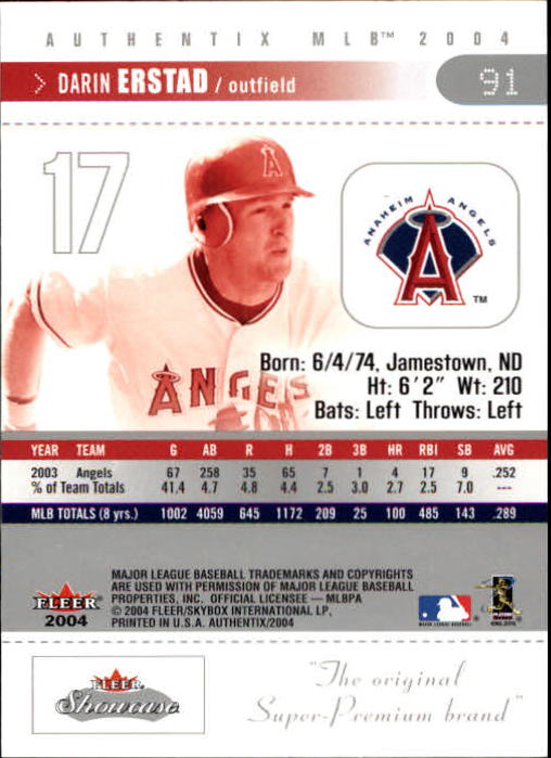 2004 Fleer Authentix Baseball "Main Set" Cards - Picture 181 of 199