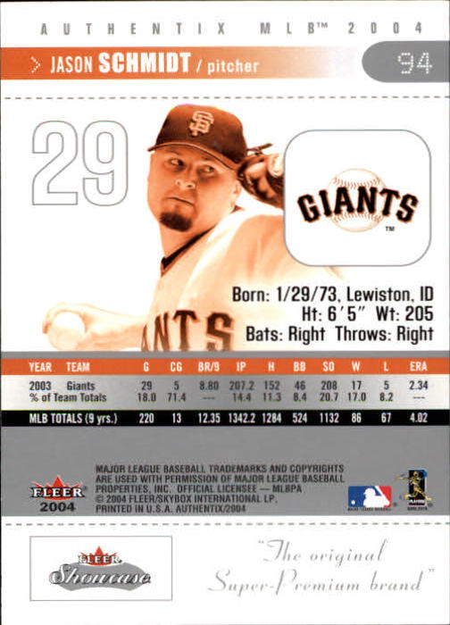2004 Fleer Authentix Baseball "Main Set" Cards - Picture 187 of 199