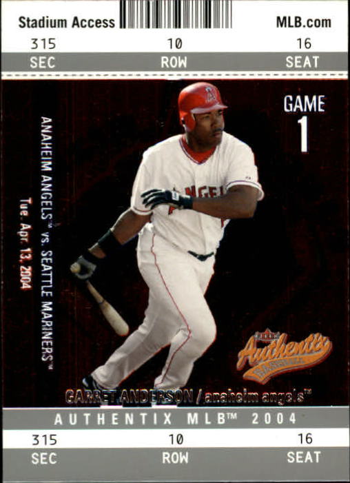 2004 Fleer Authentix Baseball "Main Set" Cards - Picture 190 of 199