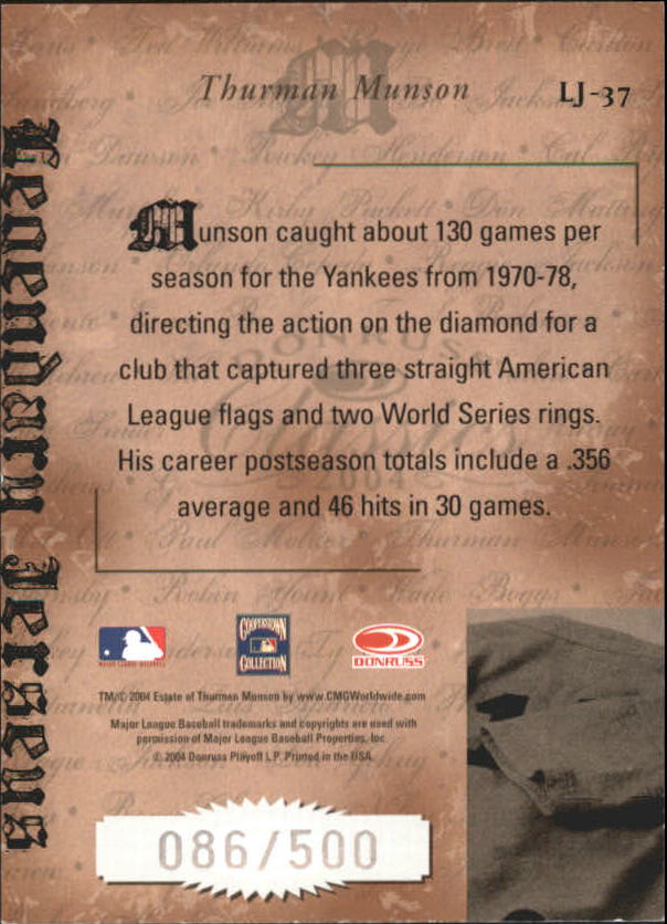 Tarjetas ""insertar e insertar paralelas"" de béisbol Donruss Classics 2004 - Imagen 9 de 123