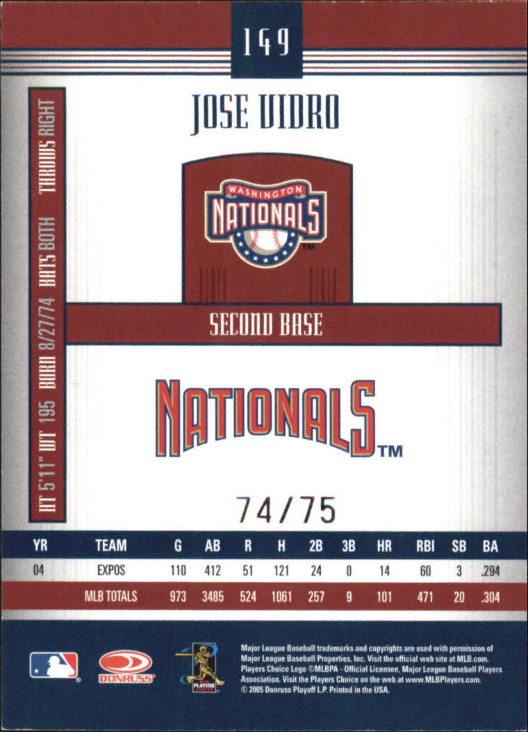 Juego principal"" de tarjetas de béisbol Donruss Signature 2005 - Imagen 39 de 39