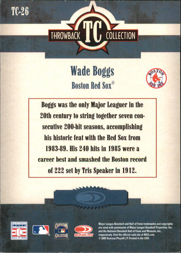 2005 Throwback Threads Baseball "Throwback Collection" Insert and Parallel Cards - Picture 9 of 59