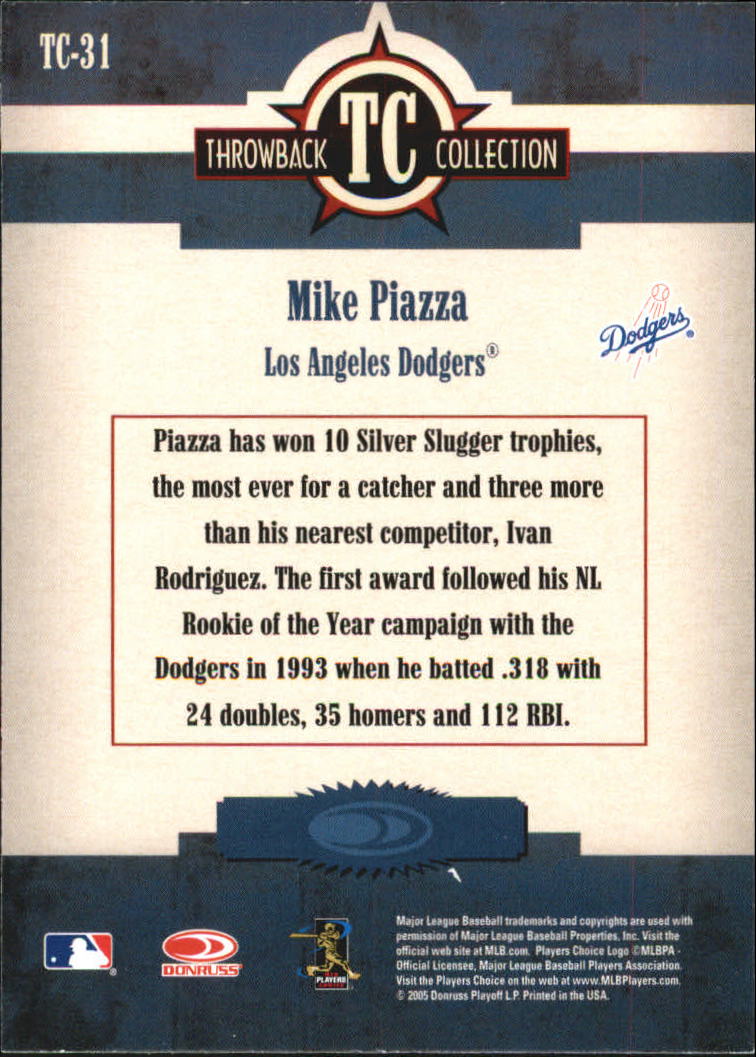 2005 Throwback Threads Baseball "Throwback Collection" Insert and Parallel Cards - Picture 15 of 59