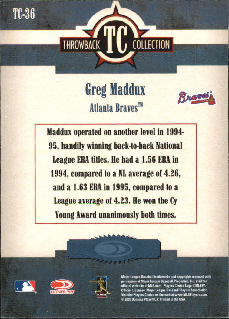2005 Throwback Threads Baseball "Throwback Collection" Insert and Parallel Cards - Picture 19 of 59