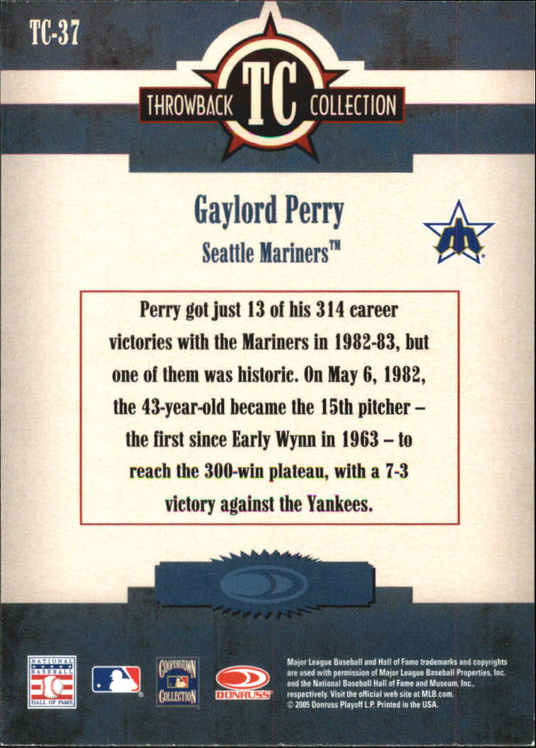 2005 Throwback Threads Baseball "Throwback Collection" Insert and Parallel Cards - Picture 21 of 59