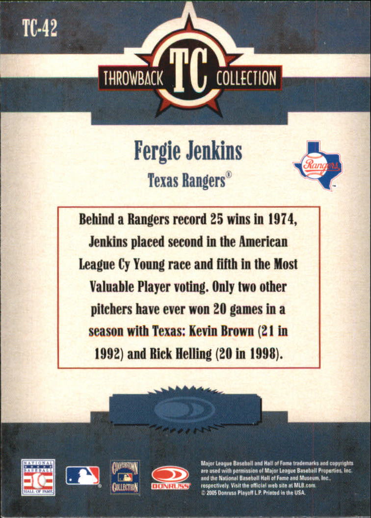 2005 Throwback Threads Baseball "Throwback Collection" Insert and Parallel Cards - Picture 29 of 59