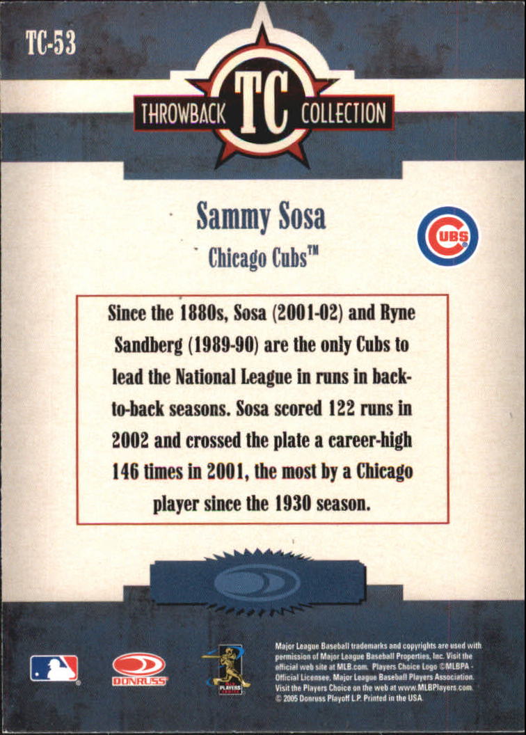2005 Throwback Threads Baseball "Throwback Collection" Insert and Parallel Cards - Picture 35 of 59